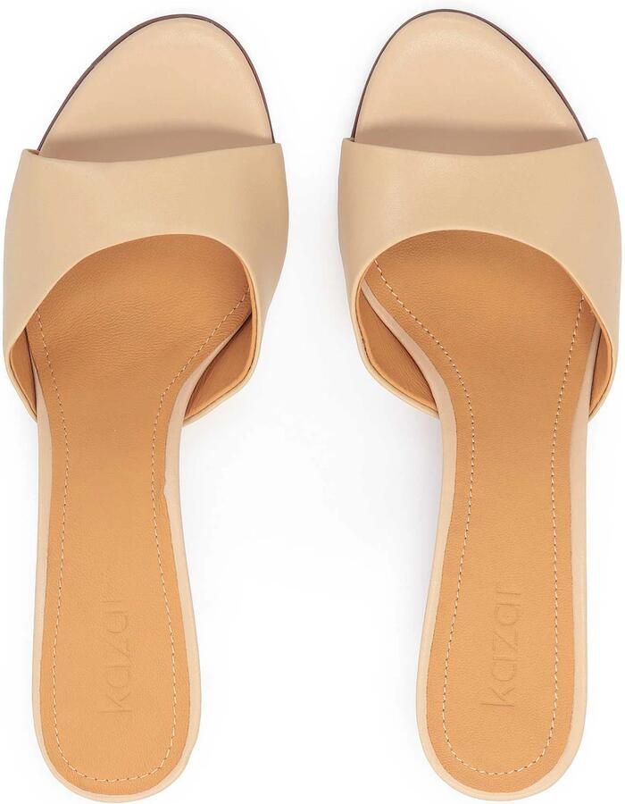 Kazar Beige leren muiltjes met hak Beige Dames - Foto 4