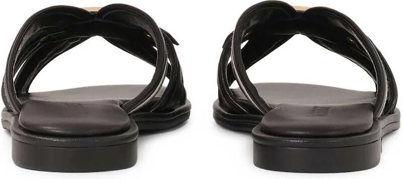 Kazar Comfortable slides in leather and fabric on a flat sole - Foto 4