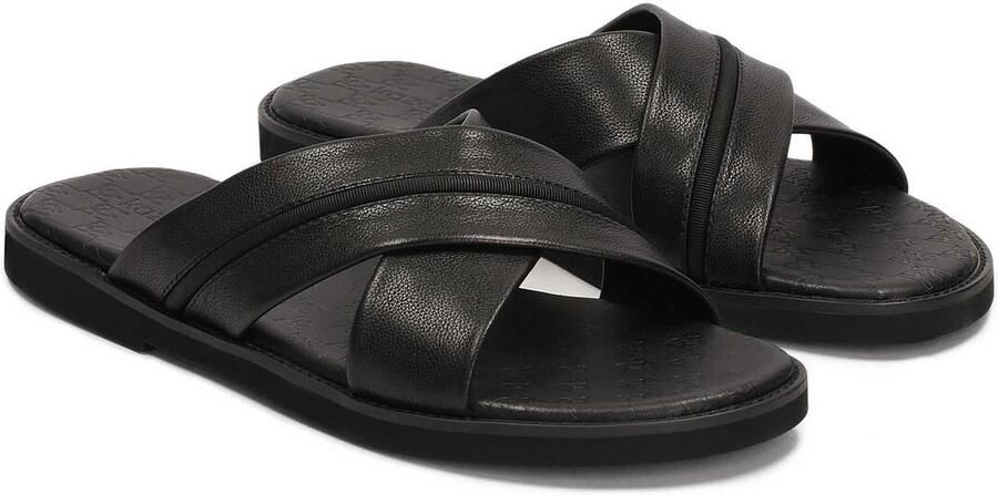Kazar Heren leren slippers met kruisbanden - Foto 3