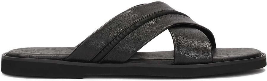 Kazar Heren leren slippers met kruisbanden
