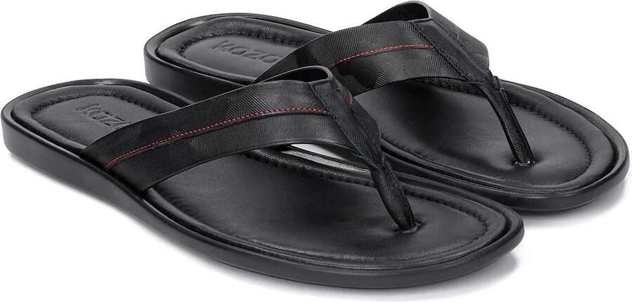 Kazar Heren zwarte teenslippers.Dit product valt groot uit. - Foto 2