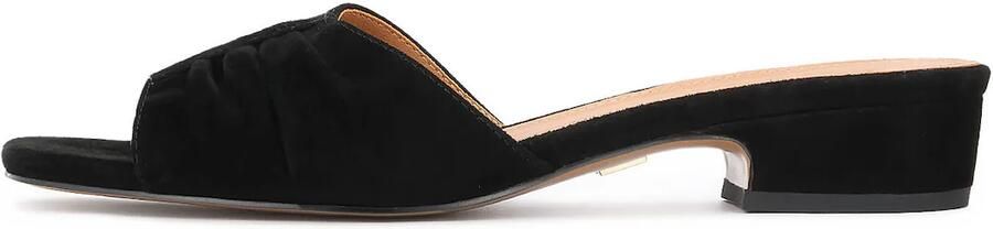 Kazar Black suede mules with crinkle upper