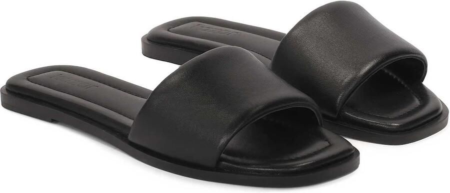 Kazar Zwarte muiltjes met slip-on op een platte zool - Foto 3
