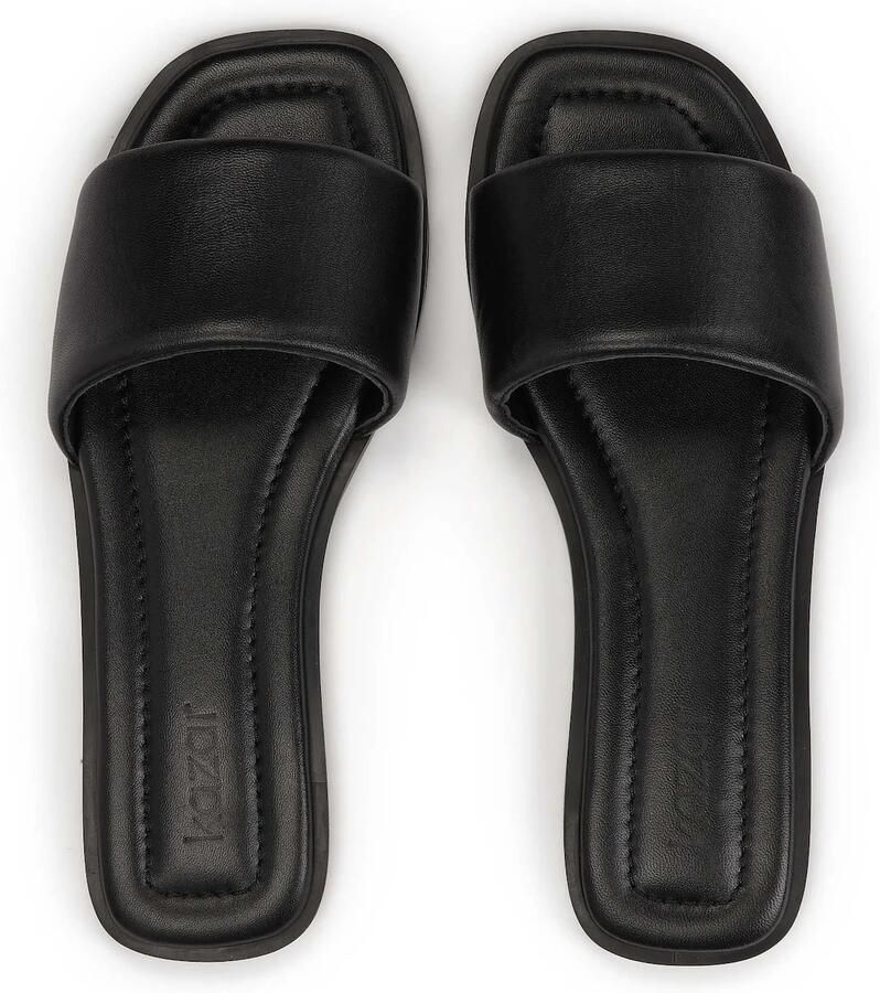 Kazar Zwarte muiltjes met slip-on op een platte zool - Foto 5