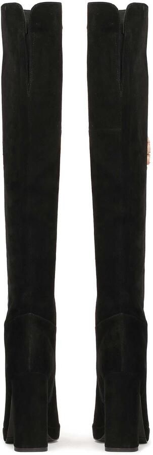 Kazar Suede musketiers met hoge hak en plateauzool Black Dames - Foto 3