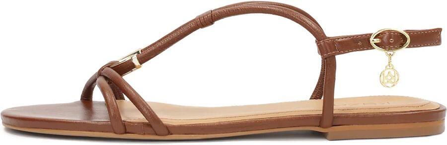 Kazar Brown flat sandals in full grain leather - Foto 2