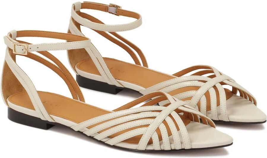 Kazar Platte leren sandalen met verlengde neuzen - Foto 4