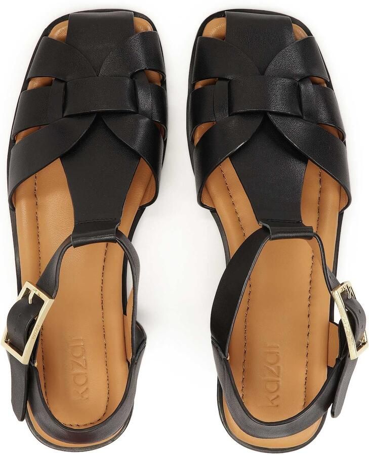Kazar Zwarte leren sandalen.Dit product valt groot uit. - Foto 3