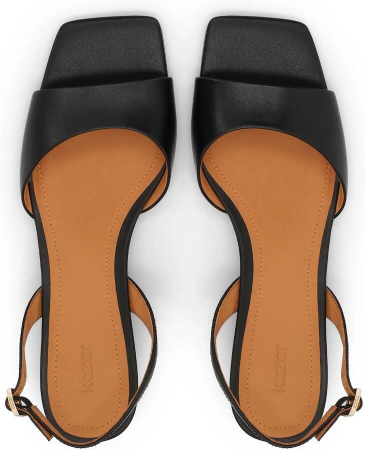 Kazar Black platform sandals with square toe - Foto 2