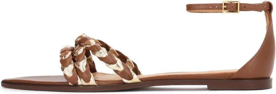 Kazar Flat brown and gold pointed toe sandals - Foto 1