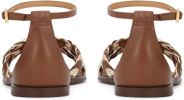 Kazar Flat brown and gold pointed toe sandals - Foto 3