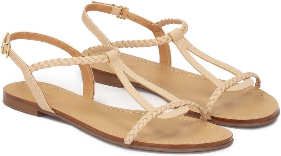 Kazar Beige gekleurde sandalen versierd met gevlochten band - Foto 2