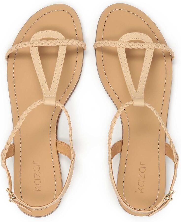 Kazar Beige gekleurde sandalen versierd met gevlochten band - Foto 4