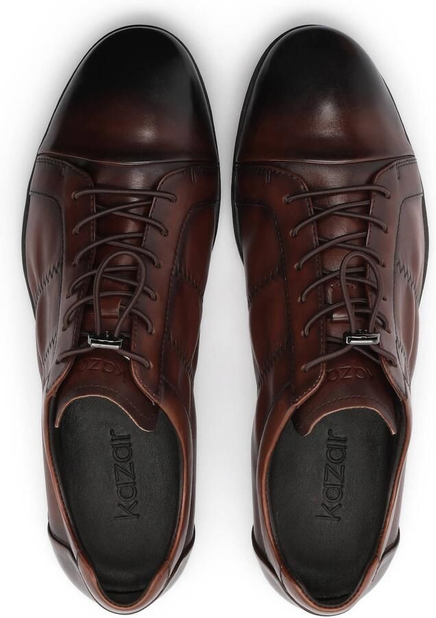 Kazar Brown men's leather shoes with shaded upper - Foto 2