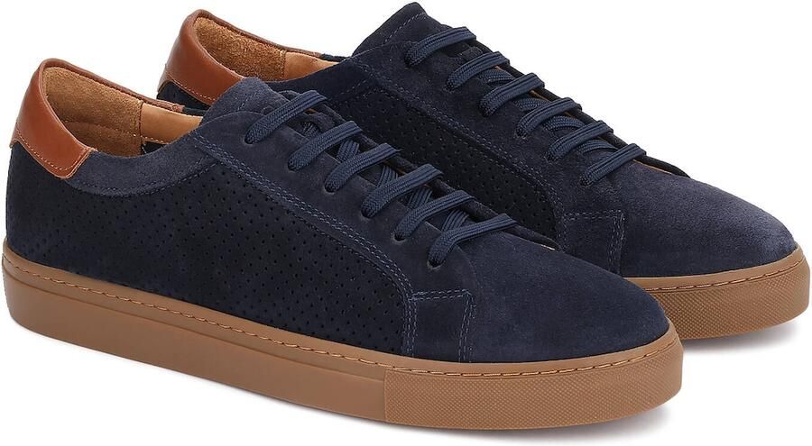 Kazar Sneakers laag donkerblauw cognac - Foto 2