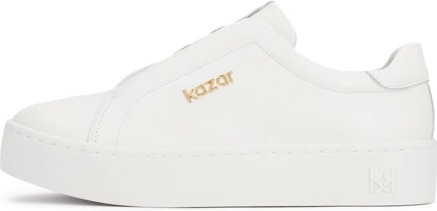 Kazar White leather sneakers on a simple sole - Foto 5
