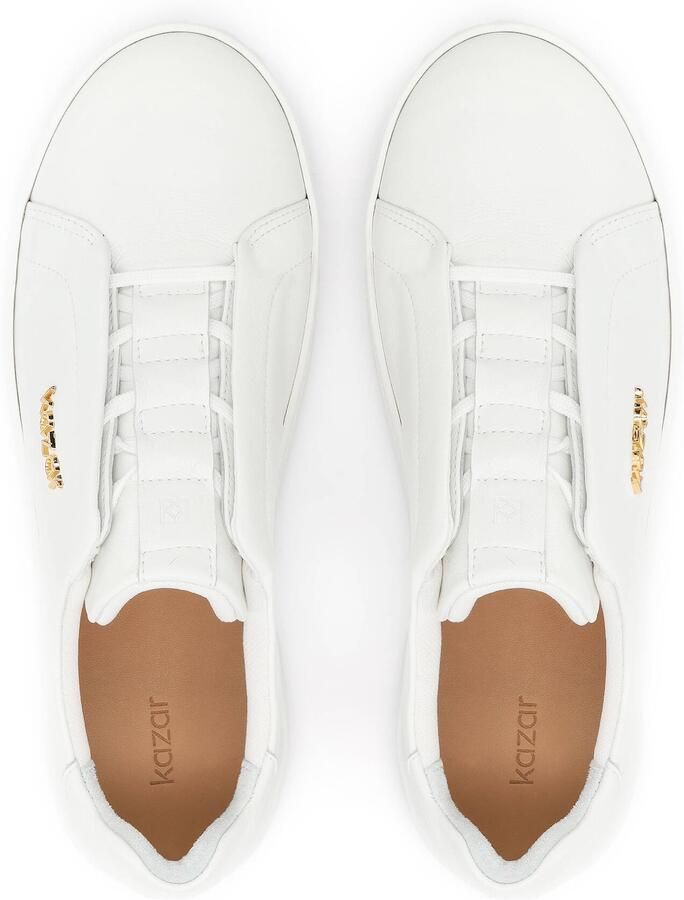Kazar White leather sneakers on a simple sole - Foto 4