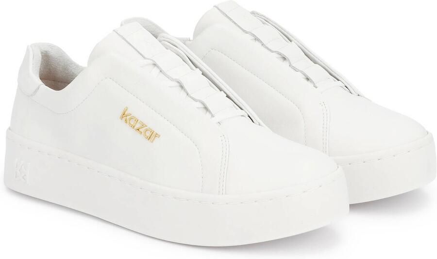 Kazar White leather sneakers on a simple sole - Foto 2