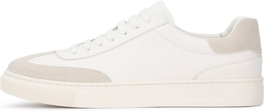Kazar Men's white leather sneakers with grey suede accents - Foto 2