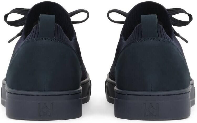 Kazar marineblauwe sneakers van stof en nubuck met trekkoord - Foto 5