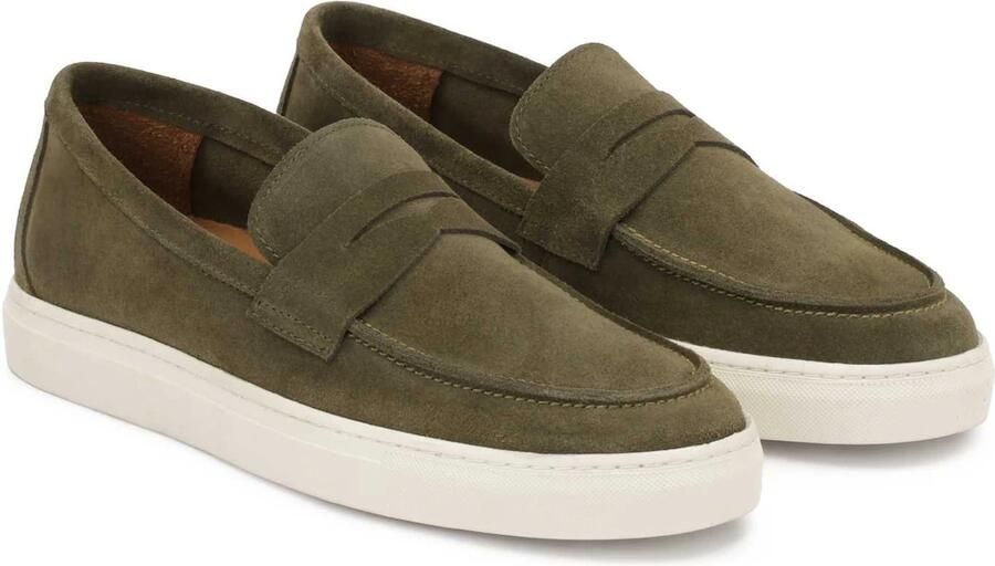 Kazar Slip-on suède sneakers in khakikleur - Foto 3