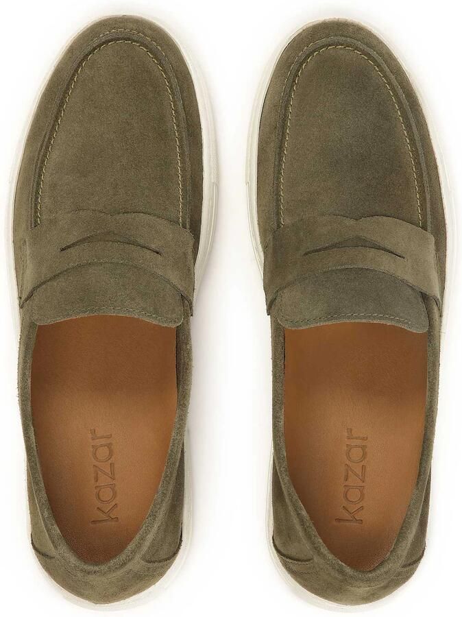 Kazar Slip-on suède sneakers in khakikleur - Foto 4