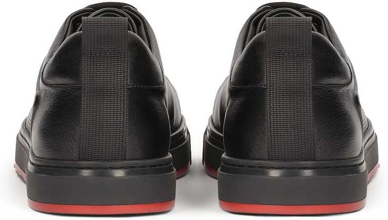 Kazar Zwarte leren sneakers met perforatie en rode inzet.Dit product valt groot uit. - Foto 4