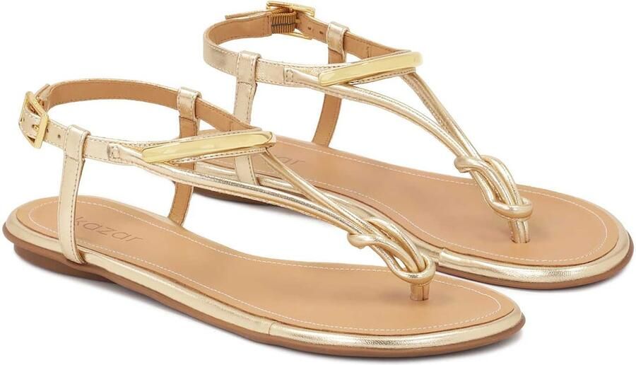 Kazar Leren platte sandalen Yellow Dames - Foto 5