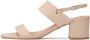 Kazar Beige leren sandalen op een brede hak - Thumbnail 2