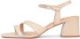 Kazar Beige leren sandalen op een brede hak - Thumbnail 2