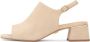 Kazar Dames beige klassieke comfortabele hak sandalen - Thumbnail 2
