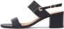 Kazar Tijdloze zwarte sandalen op een brede hak met twee bandjes - Thumbnail 2