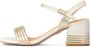 Kazar Gouden-witte leren sandalen met versierde hak Yellow Dames - Thumbnail 2