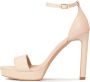 Kazar Beige leren stiletto sandalen met plateau - Thumbnail 2