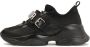 Kazar Zwarte leren sneakers met sok bovenkant en letterband Black Dames - Thumbnail 2