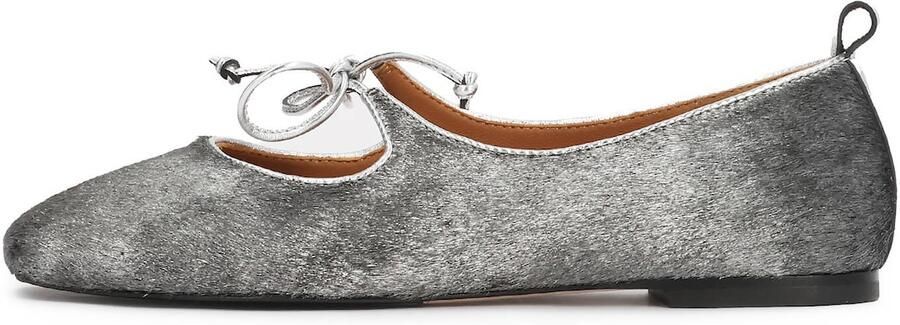 Kazar Studio Ballerina met riempjes grijs grafiet