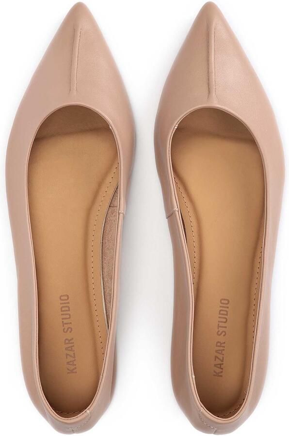 Kazar Studio Beige leren ballerina's van volnerfleer Beige Dames - Foto 3