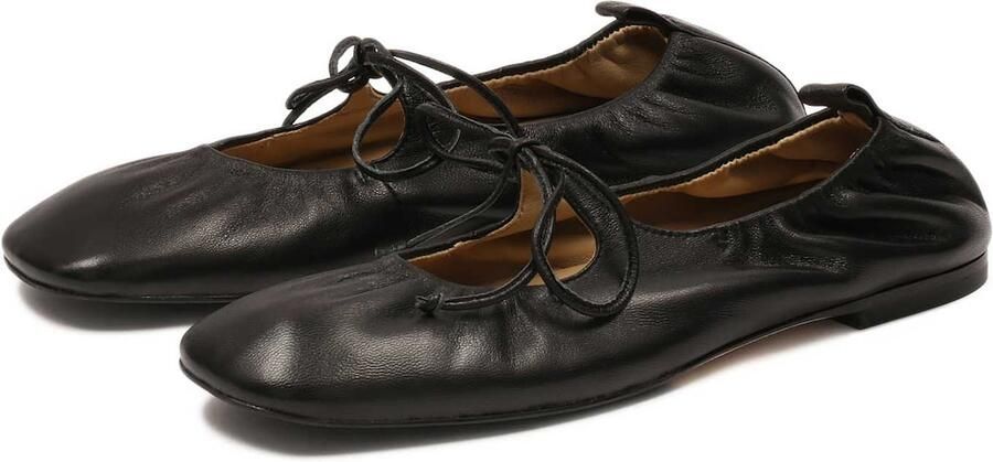 Kazar Leren ballerina's met strikjes Black Dames - Foto 2
