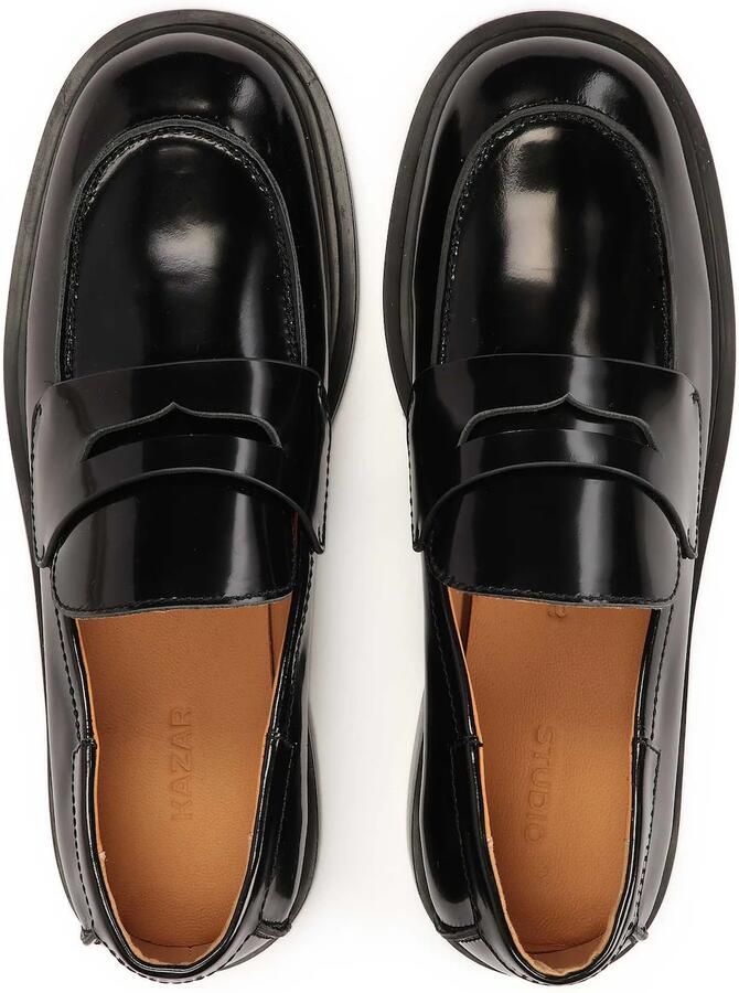 Kazar Studio Gelakte schoenen met stiksels aan de voorkant Black Dames - Foto 3