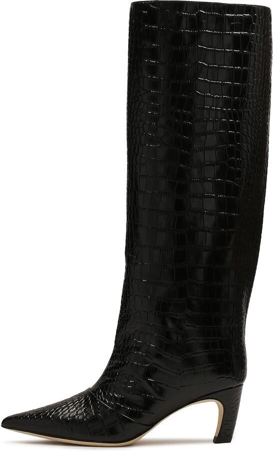 Kazar Studio Modieuze krokodillenpatroon reliëflederen laarzen Black Dames