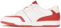 Kazar Studio Witte sportschoenen met rode inzetstukken op een comfortabele zool - Thumbnail 2