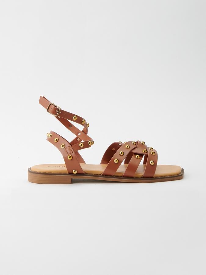 KOROSHI Sandalen met riem kastanjebruin goud - Foto 3