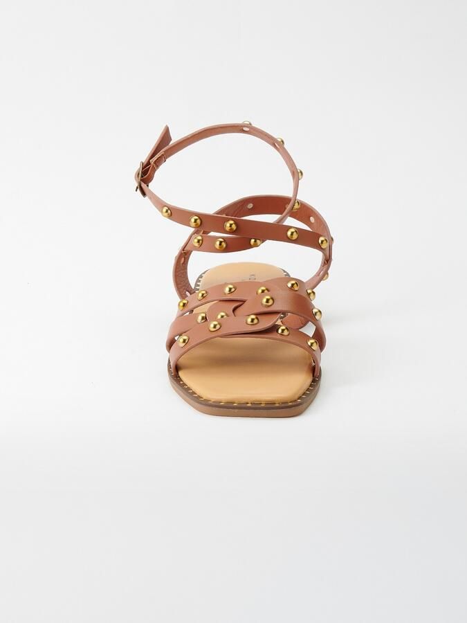 KOROSHI Sandalen met riem kastanjebruin goud - Foto 5
