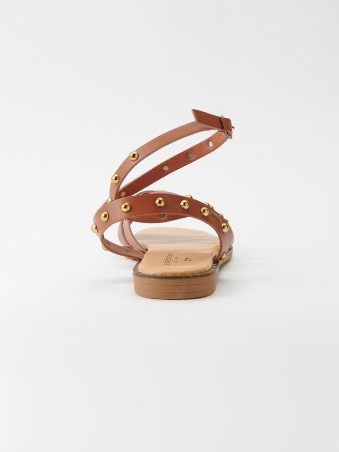 KOROSHI Sandalen met riem kastanjebruin goud - Foto 6