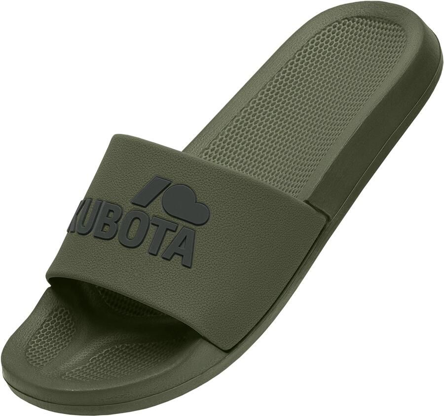 Kubota Strand- badschoen ' Men's Slip-On Dark Green Basic Plain Pool Slides' kaki