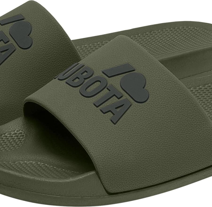 Kubota Strand- badschoen ' Men's Slip-On Dark Green Basic Plain Pool Slides' kaki - Foto 2