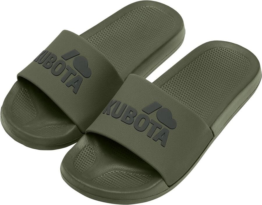 Kubota Strand- badschoen ' Men's Slip-On Dark Green Basic Plain Pool Slides' kaki - Foto 4