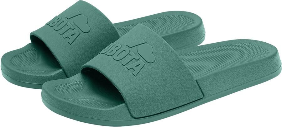 Kubota Strand- badschoen ' 's Slip-On Light Green Basic Plain Pool Slides' donkergroen - Foto 6