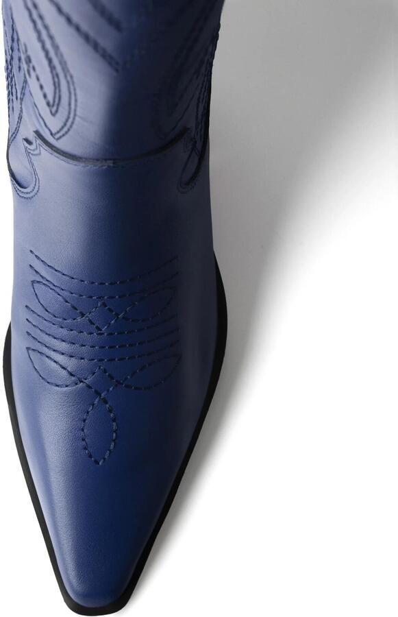 L37 HANDMADE SHOES Enkellaarsje 'HOLLY LEAVES' blauw - Foto 5
