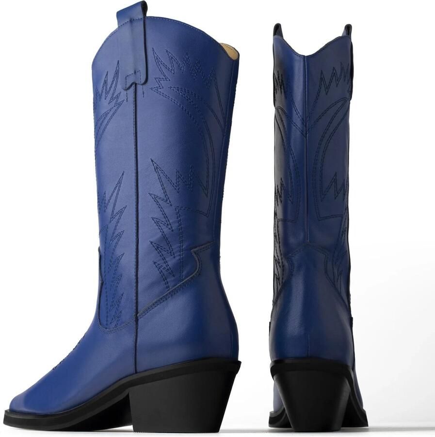 L37 HANDMADE SHOES Enkellaarsje 'HOLLY LEAVES' blauw - Foto 3